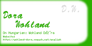 dora wohland business card